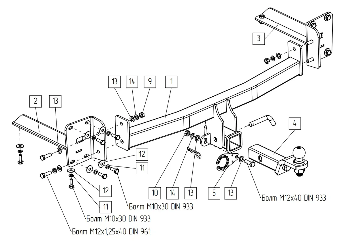 Фаркоп TowRus для Volkswagen Teramont 2022-  269092 в Ижевск