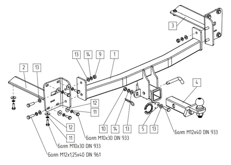 Фаркоп TowRus для Volkswagen Teramont 2022-  269092 в Ижевск