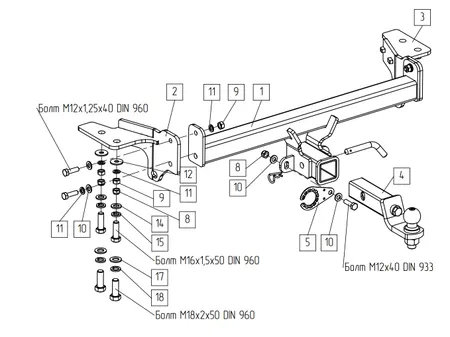 Фаркоп TowRus для Haval F7 2024- 129299 в Ижевск